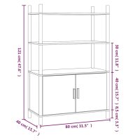 vidaXL Högskåp svart 80x40x121 cm konstruerat trä - Bild 6