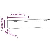 vidaXL Väggskåp 2 st svart 100x36,5x35 cm konstruerat trä - Bild 8