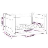 vidaXL Hundbädd svart 55,5x45,5x28 massiv furu - Bild 8