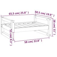 vidaXL Hundbädd vit 65,5x50,5x28 cm massiv furu - Bild 8