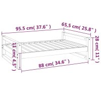 vidaXL Hundbädd grå 95,5x65,5x28 massiv furu - Bild 8