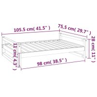 vidaXL Hundbädd honungsbrun 105,5x75,5x28 massiv furu - Bild 8