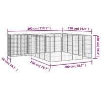 vidaXL Hundbur 22 paneler svart 50x100 cm pulverlackerat stål - Bild 6