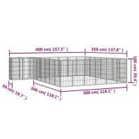 vidaXL Hundbur 30 paneler svart 50x100 cm pulverlackerat stål - Bild 6