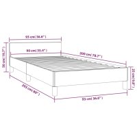 vidaXL Sängram med huvudgavel mörkbrun 90x200 cm tyg - Bild 9