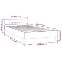 vidaXL Sängram med huvudgavel mörkgrå 80x200 cm sammet - Bild 9