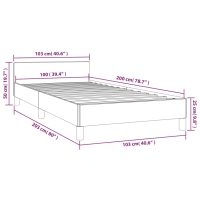 vidaXL Sängram med huvudgavel mörkblå 100x200 cm sammet - Bild 9