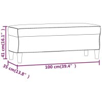 vidaXL Bänk ljusgul 100x35x41 cm tyg - Bild 7