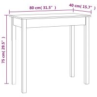 vidaXL Konsolbord vit 80x40x75 cm massiv furu - Bild 8