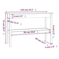 vidaXL Konsolbord grå 110x40x75 cm massiv furu - Bild 7