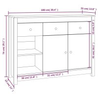 vidaXL Skåp grå 100x35x74 cm massiv furu - Bild 11