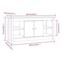 vidaXL Tv-bänk vit 103x36,5x52 cm massiv furu - Bild 9