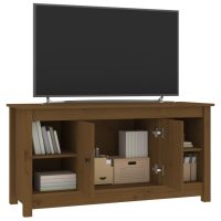 vidaXL Tv-bänk honungsbrun 103x36,5x52 cm massiv furu - Bild 7