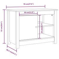 vidaXL Tv-bänk vit 70x36,5x52 cm massiv furu - Bild 10