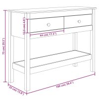 vidaXL Konsolbord vit 100x35x75 cm massiv furu - Bild 10