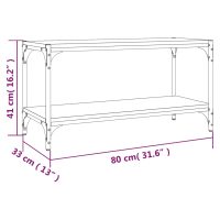 vidaXL Tv-bänk svart 80x33x41 cm Konstruerat trä och stål - Bild 9