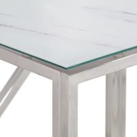 vidaXL Konsolbord silver rostfritt stål och härdat glas - Bild 4