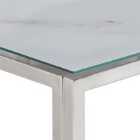 vidaXL Konsolbord silver rostfritt stål och härdat glas - Bild 4