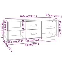 vidaXL Tv-bänk 100x34x40 cm massiv furu - Bild 10