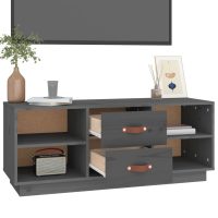 vidaXL Tv-bänk grå 100 x 34 x 40 cm massiv furu - Bild 5