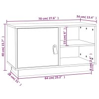 vidaXL Tv-bänk honungsbrun 70x34x40 cm massiv furu - Bild 10