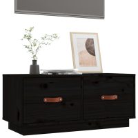 vidaXL Tv-bänk svart 80x34x35 cm massiv furu - Bild 4