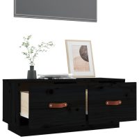 vidaXL Tv-bänk svart 80x34x35 cm massiv furu - Bild 5