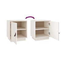 vidaXL Sängbord 2 st vit 40x34x45 cm massivt furuträ - Bild 8