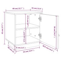 vidaXL Sängbord 2 st vit 40x34x45 cm massivt furuträ - Bild 10