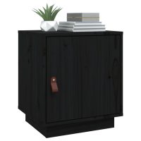 vidaXL Sängbord 2 st svart 40x34x45 cm massivt furuträ - Bild 4