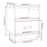 vidaXL Sängbord svart 40x34x45 cm massiv furu - Bild 10