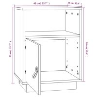 vidaXL Sängbord vit 40x34x55 cm massiv furu - Bild 10