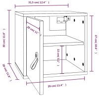 vidaXL Väggskåp 2 st honungsbrun 31,5x30x30 cm massiv furu - Bild 12