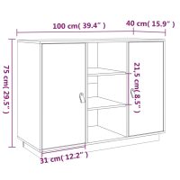 vidaXL Byrå 100x40x75 cm massiv furu - Bild 10