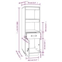 vidaXL Vitrinskåp vit 34x40x108,5 cm massiv furu - Bild 10