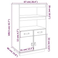 vidaXL Vitrinskåp vit 34x40x108,5 cm massiv furu - Bild 10