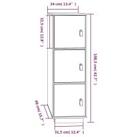 vidaXL Vitrinskåp honungsbrun 34x40x108,5 cm massiv furu - Bild 9