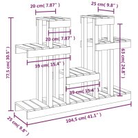 vidaXL Växtställ honungsbrun 104,5x25x77,5 cm massiv furu - Bild 8