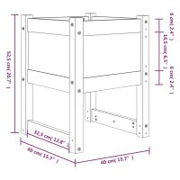 vidaXL Odlingslådor 2 st Svart 40x40x52,5 cm massiv furu - Bild 8