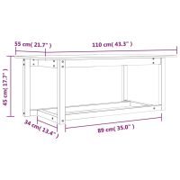 vidaXL Soffbord vit 110x55x45 cm massiv furu - Bild 8