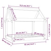 vidaXL Hundbädd honungsbrun 81x60x70 massiv furu - Bild 8