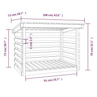 vidaXL Vedställ 108x73x79 cm massiv furu - Bild 8