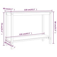 vidaXL Konsolbord grå 110x40x80 cm massiv furu - Bild 8