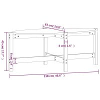 vidaXL Soffbord 118x63x45 cm massiv furu - Bild 8