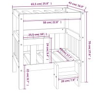 vidaXL Hundbädd svart 65,5x43x70 cm massiv furu - Bild 8