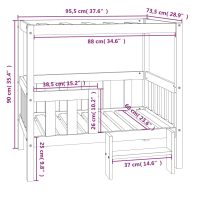 vidaXL Hundbädd vit 95,5x73,5x90 cm massiv furu - Bild 8