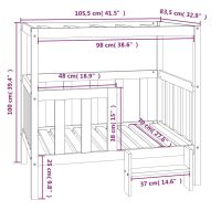 vidaXL Hundbädd vit 105,5x83,5x100 cm massiv furu - Bild 8