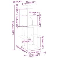 vidaXL Klösträd med sisalpelare mörkgrå 144,5 cm - Bild 7