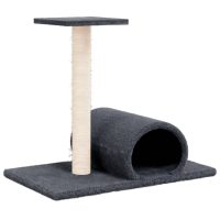 vidaXL Klöspelare för katt med tunnel Mörkgrå 60x34,5x50 cm - Bild 2