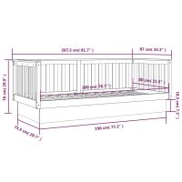 vidaXL Dagbädd vit 80x200 cm massiv furu - Bild 11